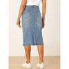 INSPIRE CHIC Women's Casual High Waist Stretchy Midi Jean Skirt - 3 of 4