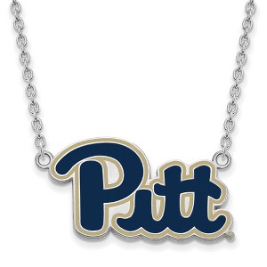 Black Bow Jewelry Sterling Silver Pittsburgh Panthers NCAA Necklace 18 Inch - 1 of 4