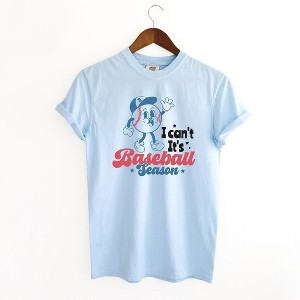 Simply Sage Market Women's I Can't It's Baseball Season Short Sleeve Garment Dyed Tee - 1 of 2