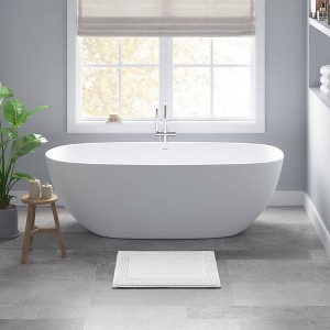 Gracie Mills Forrest 3000 GSM Solid Heavyweight Reversible Cotton Tufted Bath Rug - 1 of 4