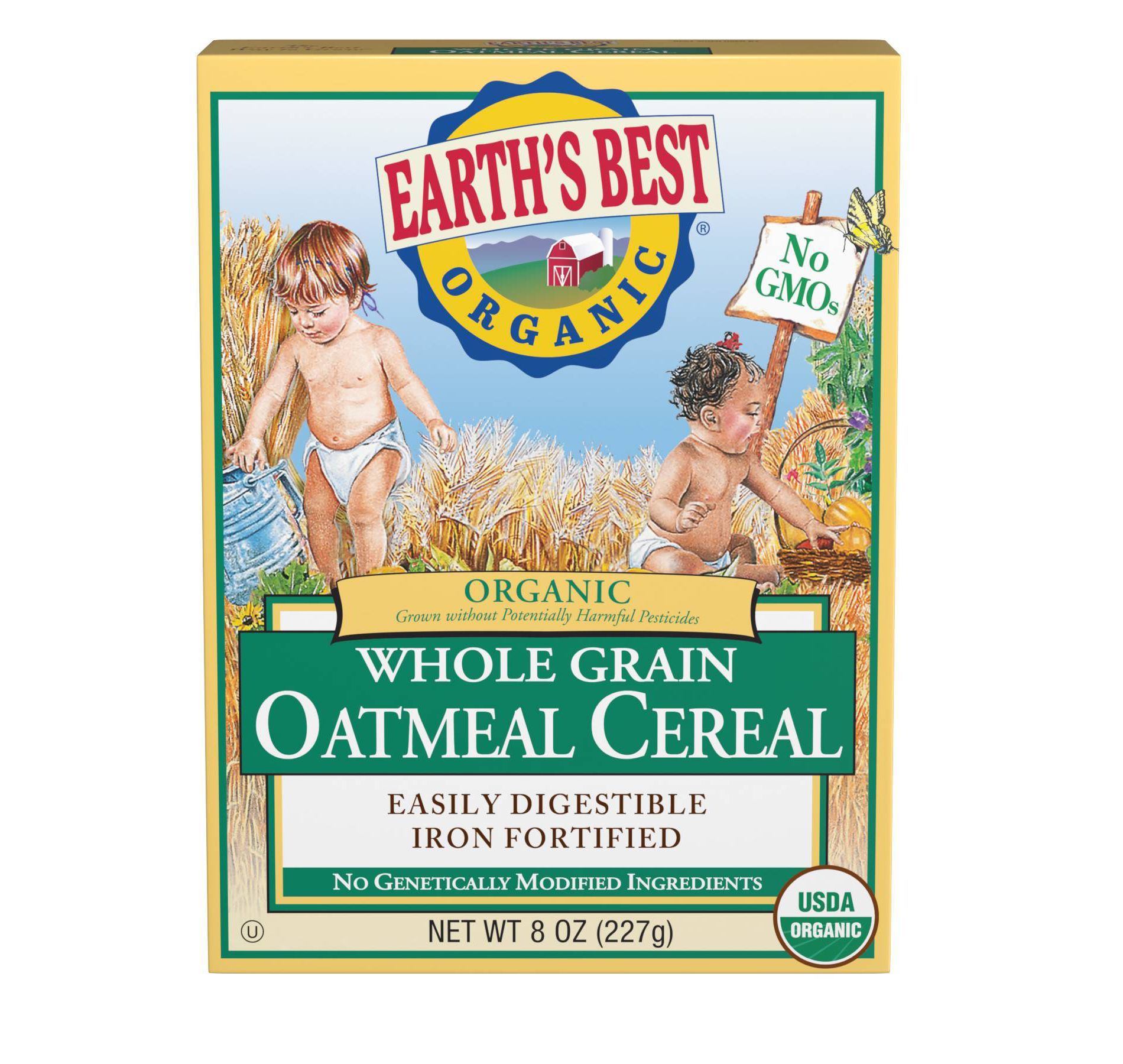 Earth's Best Organic Whole Grain Oatmeal Baby Cereal - 8oz