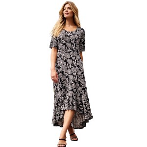 Jessica London Stretch Knit Flounce Hem Maxi Dress - 1 of 3