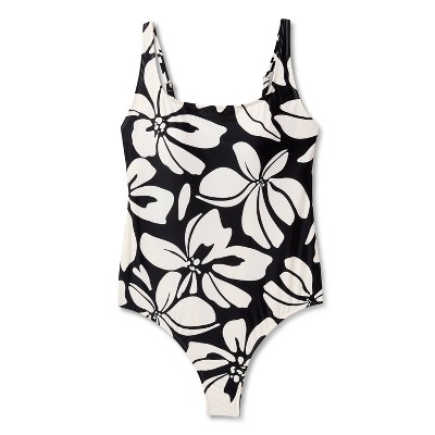 Women's Tropical Print Tummy Control Square Neck Full Coverage One Piece Swimsuit - Shade & Shore™ Multi