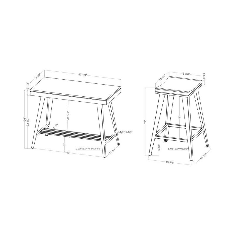 3pc Mycina Counter Height Table Set - HOMES: Inside + Out, 6 of 7