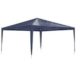 vidaXL Outdoor Party Tent - Heavy-Duty Iron Frame Garden Canopy - 13.1'x13.1' Dimensions - Waterproof PE Coated - Blue - 1 of 4