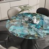 Versatile Dining Table with Marble-Pattern Stone Top & Steel Base - 3 of 4