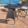 ACEPANO Outdoor Rattan Round Accent Coffee Table Furniture-Brown - 3 of 4