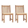 vidaXL Solid Teak Wood Patio Chairs with Cream Color Cushions - Indoor and Outdoor Use - Fine Sanded Finish - Easy Assembly - 2 pcs - 2 of 4