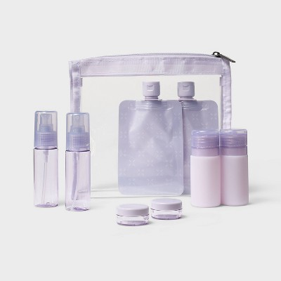 8pc Travel Toiletry Set Thistle - Open Story™️: Portable Beauty Tool Set TWO PIECES MISSING