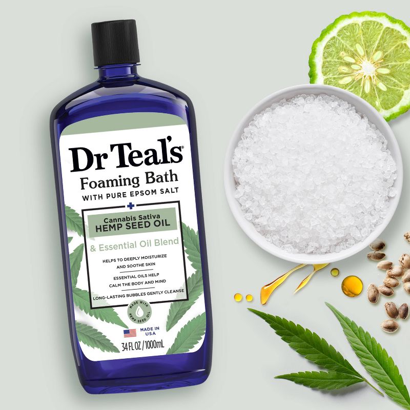 Dr Teal&#39;s Hemp Seed Bergamot &#38; Citrus Foaming Bubble Bath - 34 fl oz, 6 of 11