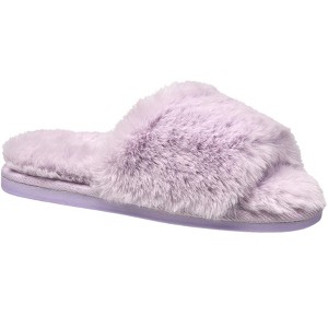 Aeropostale Women's Open Toe Fuzzy Slippers with Cushioned Comfort - 1 of 4