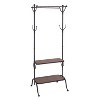 Industrial Metal Coat Rack Black - Olivia & May: Entryway Bench, Iron Stand, 2 Shelves - 2 of 4