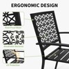 3-Piece Bistro Set, Outdoor Bistro Set, Stackable Metal Square Table and Chairs, Black - 3 of 4