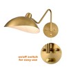 Claxy Set of 2 Modern Brass Metal Wall Sconce with On/Off Switch Plug-in or Hardwired Swing Arm Wall Light Fixture - 4 of 4