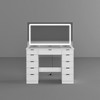 Famapy Stylish White Vanity: Large Mirror, Touch - Screen Lighting, and Ample Storage - 4 of 4