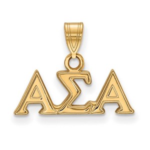 Black Bow Jewelry 14k Yellow Gold Plated Sterling Silver Alpha Sigma Alpha Greek Life Small Pendant - 1 of 3