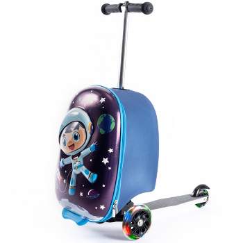 Kiddietotes Kids' Hardside Carry On Suitcase Scooter