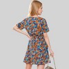 Anna-Kaci Women's Floral Print V-Neck Dress with Waist Tie and Flared Hem - 4 of 4