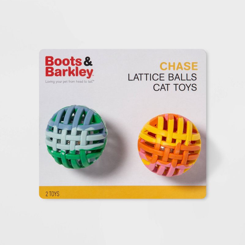 Rubber Lattice Tie Dye Cat Toy Balls - 2pk - Boots &#38; Barkley&#8482;, 3 of 7