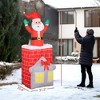 Angel Sar 7FT Christmas Inflatable Santa in Chimney, Up and Down Motion Blow Up Decoration with LED Lights for Outdoor - 3 of 4