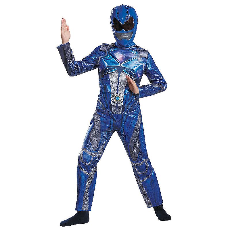 Disguise Boys' Classic The Power Rangers Movie Blue Power Ranger Jumpsuit Costume, 1 of 2