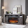 SinCiDo Fireplace TV Stand for 75" TV  w/ Fireplace & Sliding Barn Door, w/ Remote Control, 3D Flame, Fire Place TV Stands for Living Room - 2 of 4