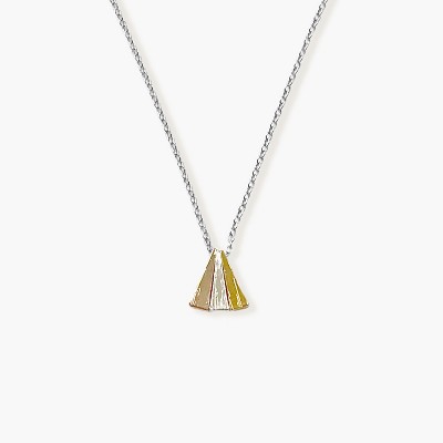 Sanctuary Project by sanctuaire Tri-color Triangle Pendant Necklace Silver