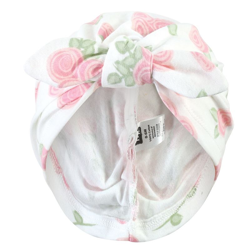 Hudson Baby Baby Girl Turban Cotton Headwraps, Rose, One Size, 6 of 7