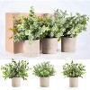 Attop 3 Pack Mini Potted Fake Plants Artificial Plastic Eucalyptus Plants Topiaries for Home Office Decor - 4 of 4
