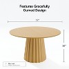 PexFix 52" Solid Wood Round Dining Table Kitchen Table for 4-6 with Tabletop and Fluted Tapered Base for Living/Dining Room Coffee Office Natural - 4 of 4