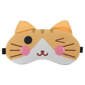 Soft Happy Cat Eyes Sleep Mask Yellow White 1 Pc - 1 of 4