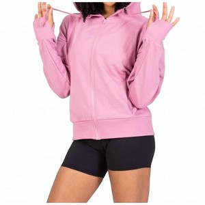 Women's French Terry Drop Shoulder Crop Zip Hoodie - Body Wrappers - 1 of 3
