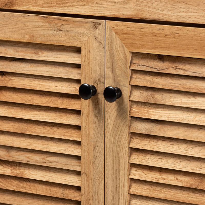 Coolidge Wood 3 Door Storage Cabinet with Drawer Oak Brown - Baxton Studio, 6 of 14