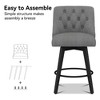 Vipbear Bar Stools Set of 2,27 inch Modren Bar Chairs with Back,360°Swivel Stool Seat Chairs for Kitchen lsland Counter Height Bar Stools - 3 of 4