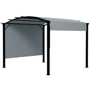 Resenkos Outdoor Garden Gazebo, Sunshade Gazebo Canopy,11' x 11' Outdoor Retractable Pergola with Canopy for Backyard, Gray Gray, Black - 1 of 4