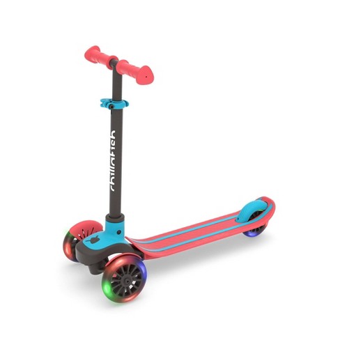 Chillafish Scotti Glow Lean to Steer Kick Scooter with Light Up Wheels - Red