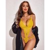 Clotth Women's Deep V Lace Teddy Bodysuit - Exquisite One Piece Lingerie, Babydoll Teddy Underwear - 2 of 4