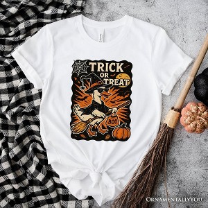 Trick or Treat Goose T-Shirt, Vintage Halloween Witch Tee for October| OrnamentallyYou - 1 of 4