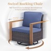Outdoor Patio Glider Chair Wicker Rattan Swivel Chair Set of 2 with Removable Cushions - 3 of 4