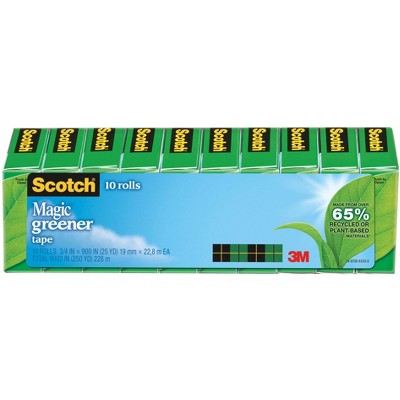 Scotch 812 Magic Greener Tape, 0.75 x 900 Inches, Matte, Pack of 10
