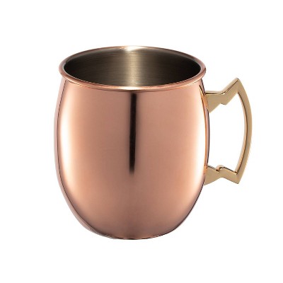 Set of 4 Copper Moscow Mule Mugs with Gold Handles