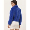 INSPIRE CHIC Women's Cropped Lapel Long Sleeve Fluffy Faux Fur Jackets - 4 of 4
