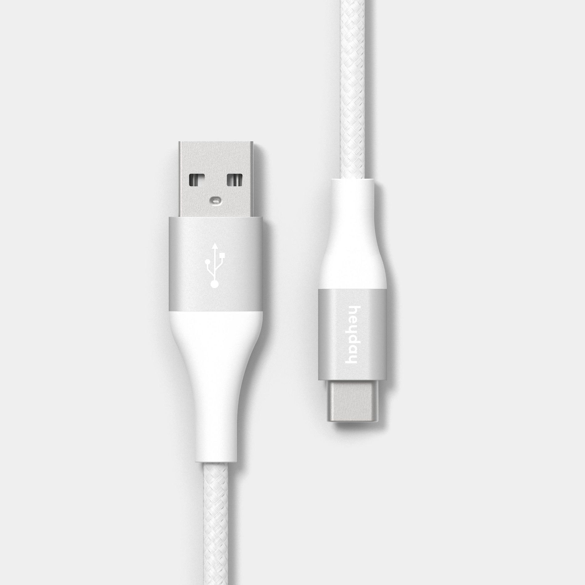 4' USB-A to USB-C Braided Cable - heyday™ White