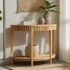 Hommoo Solid Wood Half-Moon Console Table, 2-Tier Entryway Sofa Table - 3 of 4