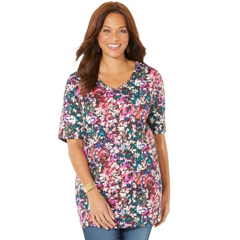 Catherines Women's Plus Size Shadow Stripe Cardigan(Black) - Catherines