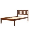 Wood Twin Size Platform Bed Frame with Headboard and Footboard for Kids Boys Girls Teens Adults, Walnut - 4 of 4