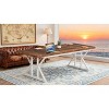 Gulches Country Home Series Modern Farmhouse Distressed Vintage Brown White Solid Wood 70 in Trestle Base Dining Table Seats 6 - 4 of 4