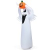 Tangkula Halloween Decoration 6FT Inflatable Blow Up Ghost With Pumpkin LED Lights Yard - 3 of 4