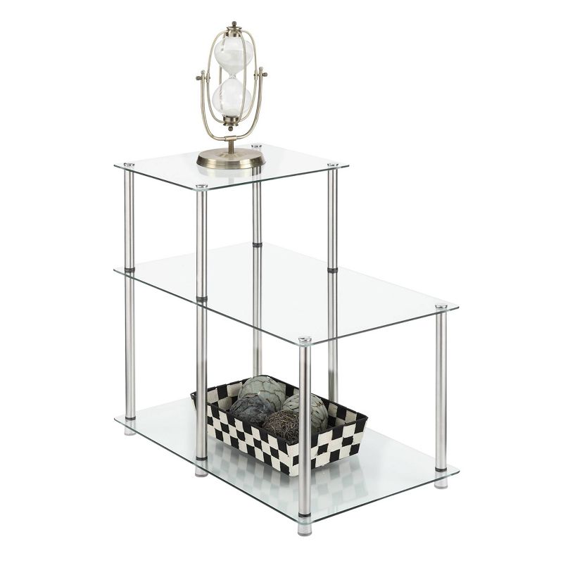 Classic Glass 3 Tier Step End Table Clear Glass - Breighton Home, 4 of 6