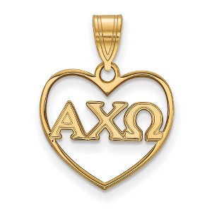 Black Bow Jewelry 14k Yellow Gold Plated Sterling Silver Alpha Chi Omega Greek Life Pendant - 1 of 3